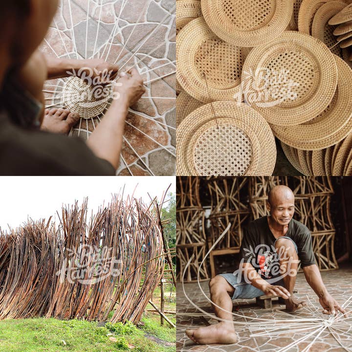 Rattan Charger Plate Gendis | Dark Brown | 35 cm | Handwoven in Bali