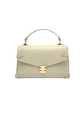 Genuine Leather Shoulder Bag | Beige | Detachable Adjustable Strap | Medium | Handcrafted in Italy | Suie Valentini
