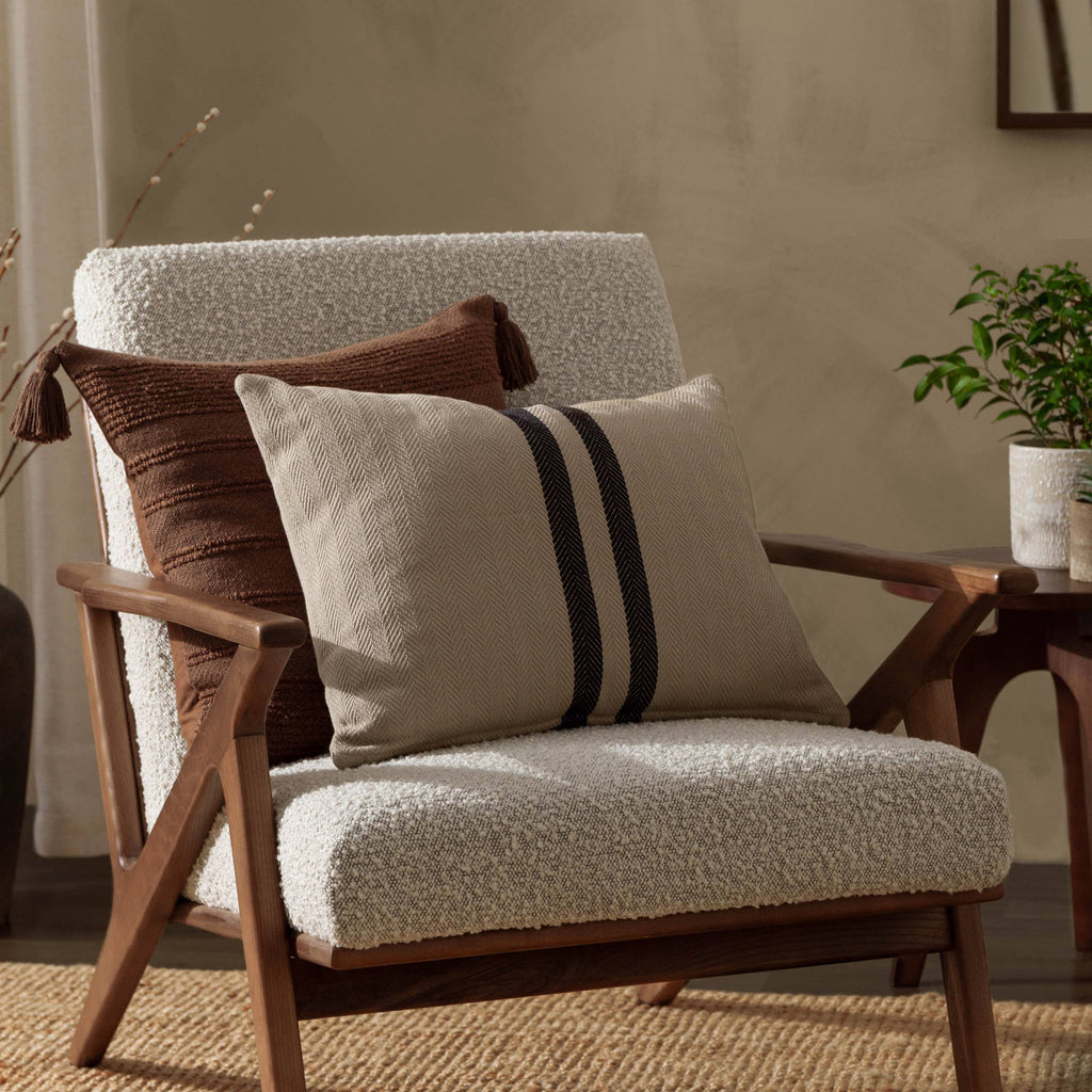 Benton stripet bomullspute, Natural, 40 × 50 cm