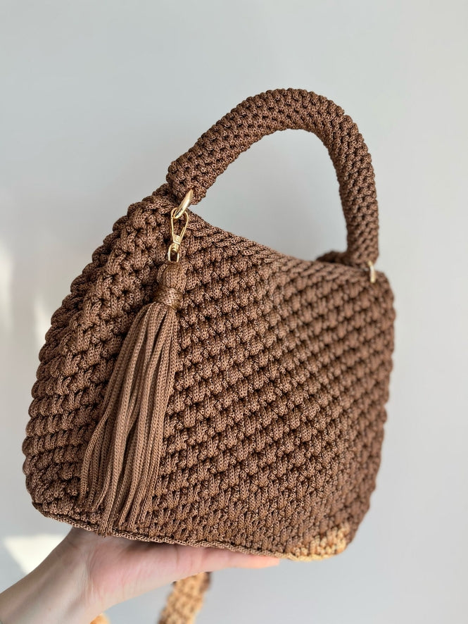 Handmade Crochet Macramé Shoulder Bag | Combed Cotton Yarn | Handmade in Turkey |
