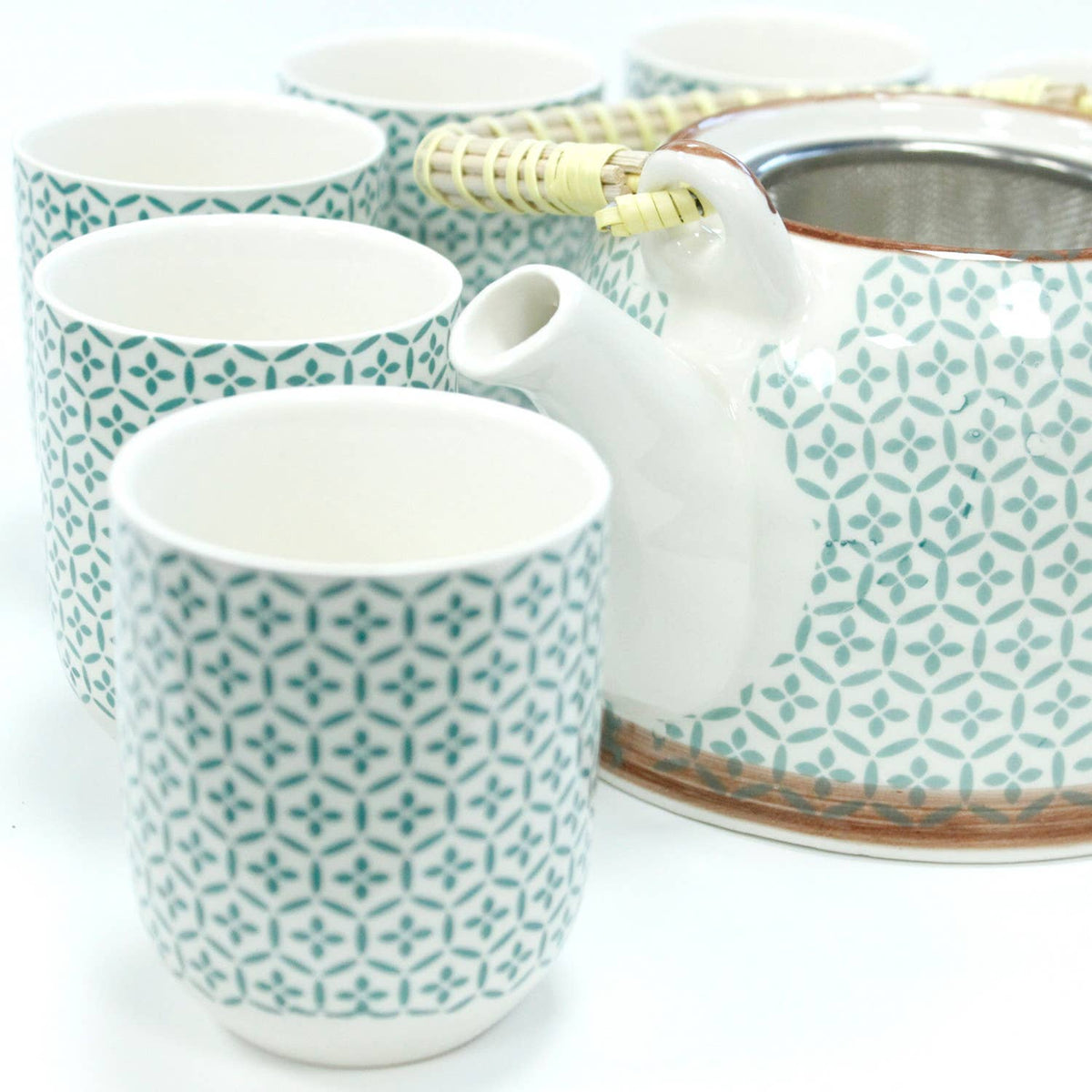 Herbal Tea Set Green Mosaic, tekannesett i keramikk