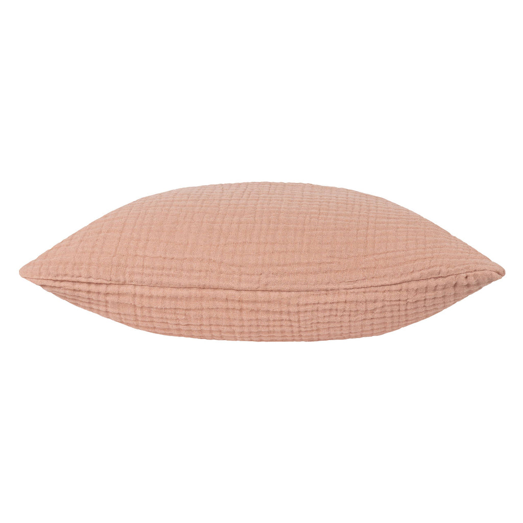 Lark pute i krepet bomullsmuslin, Pink Clay, 45 × 45 cm