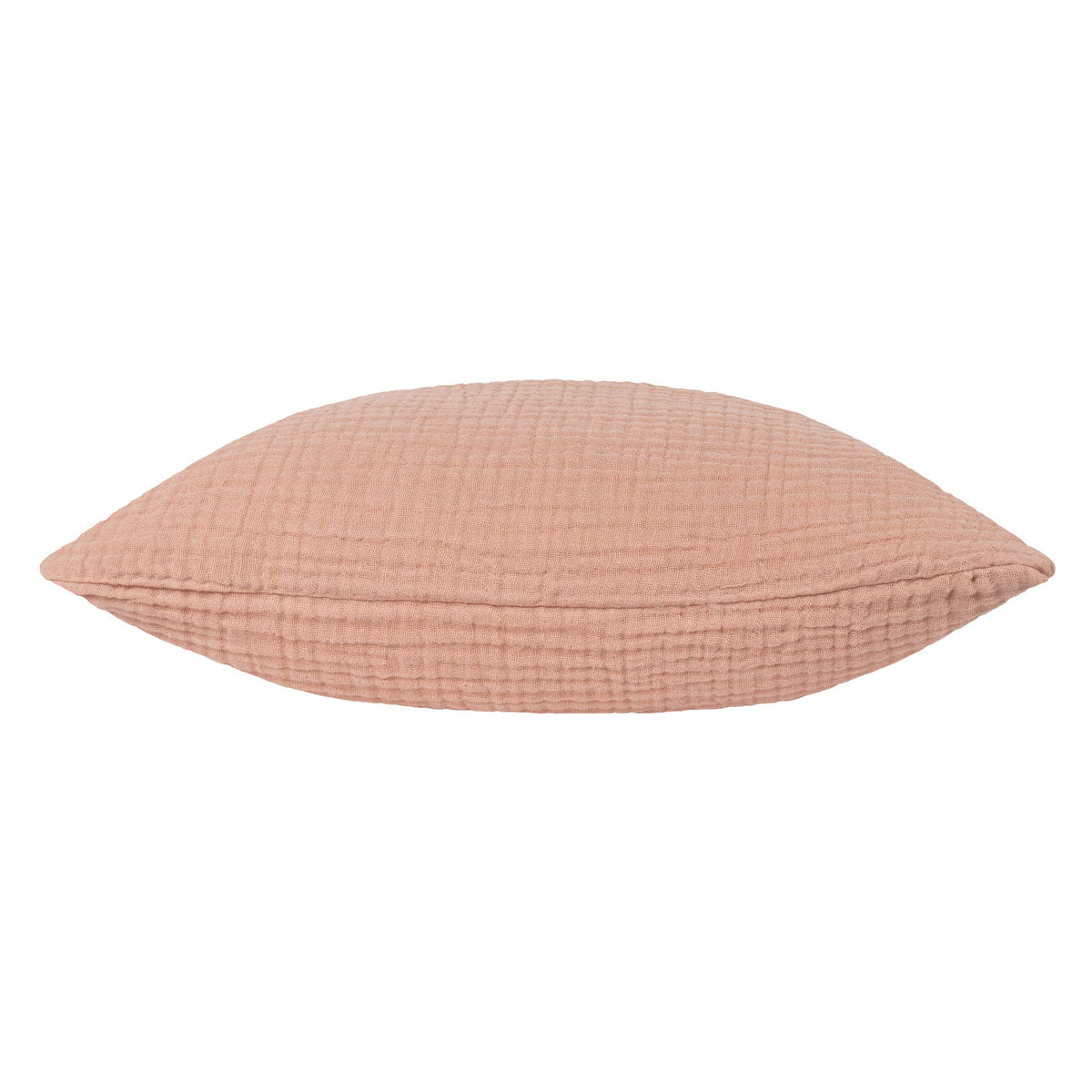Lark pute i krepet bomullsmuslin, Pink Clay, 45 × 45 cm
