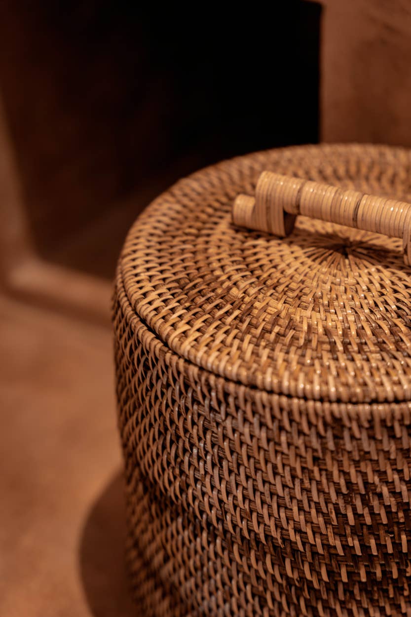 The Rattan Bin Low, oppbevaringskurv i rotting, Natural Brown