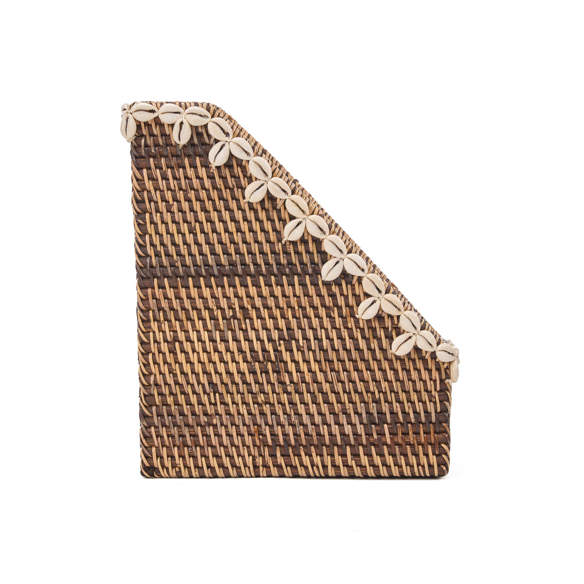 The Shell Edge Organizer – Natural Brown, håndvevd rattanorganizer