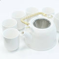 Classic White Herbal Teapot Set, tekannesett i hvit keramikk