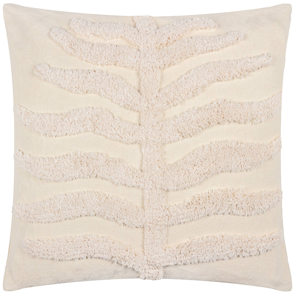 Dakota pute med tuftet bladmønster, Natural, 45 × 45 cm