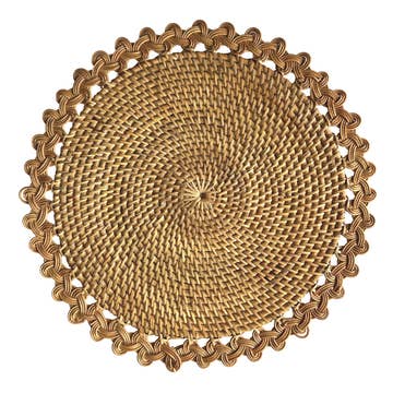 Gendis bordbrikke i rotting, brun, Ø35 cm