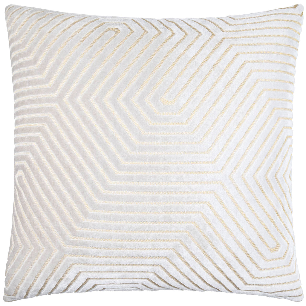 Evoke pute i preget velur med sikksakkmønster, Oyster, 45 × 45 / 55 × 55 cm