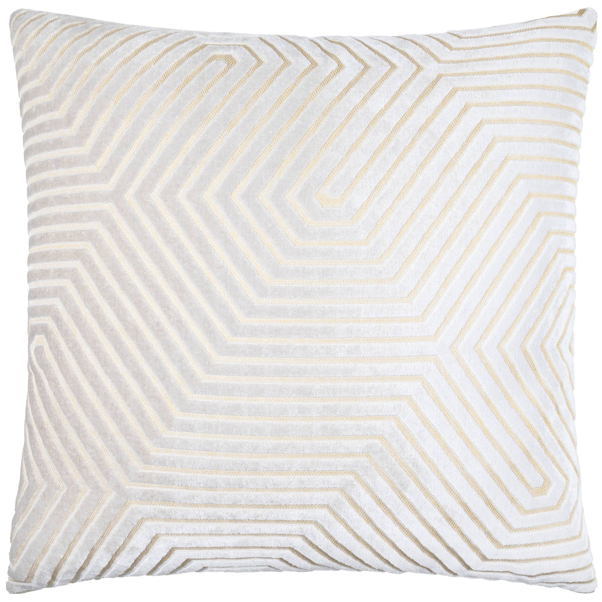 Evoke pute i preget velur med sikksakkmønster, Oyster, 45 × 45 / 55 × 55 cm