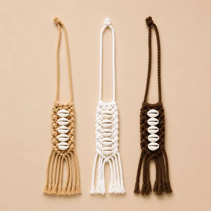 Cowrie Shell Hanger | 5 Shells | Cotton Cord | Handmade in Bali