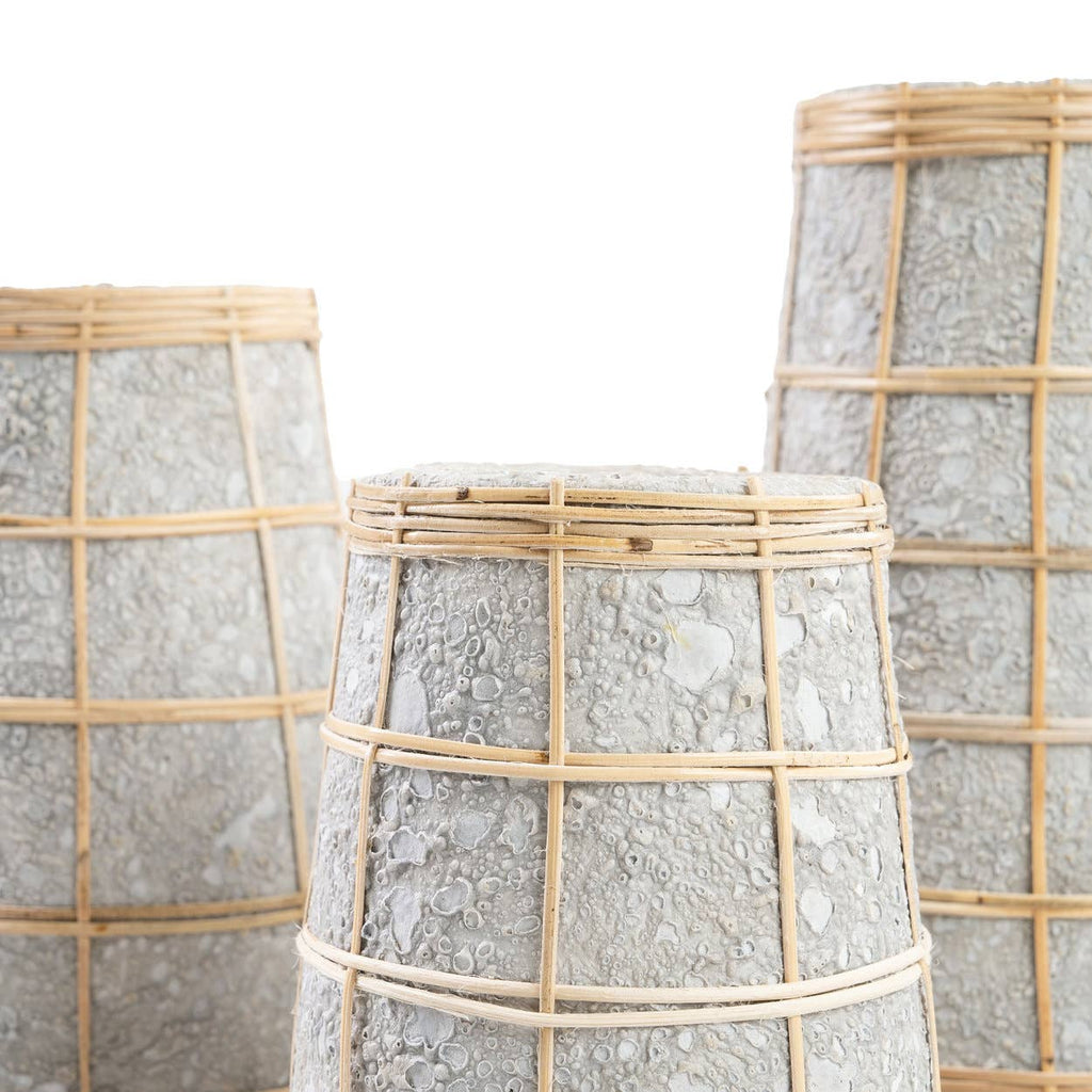 The Cutie Vase, liten vase i terrakotta med raffia, Concrete Natural, S