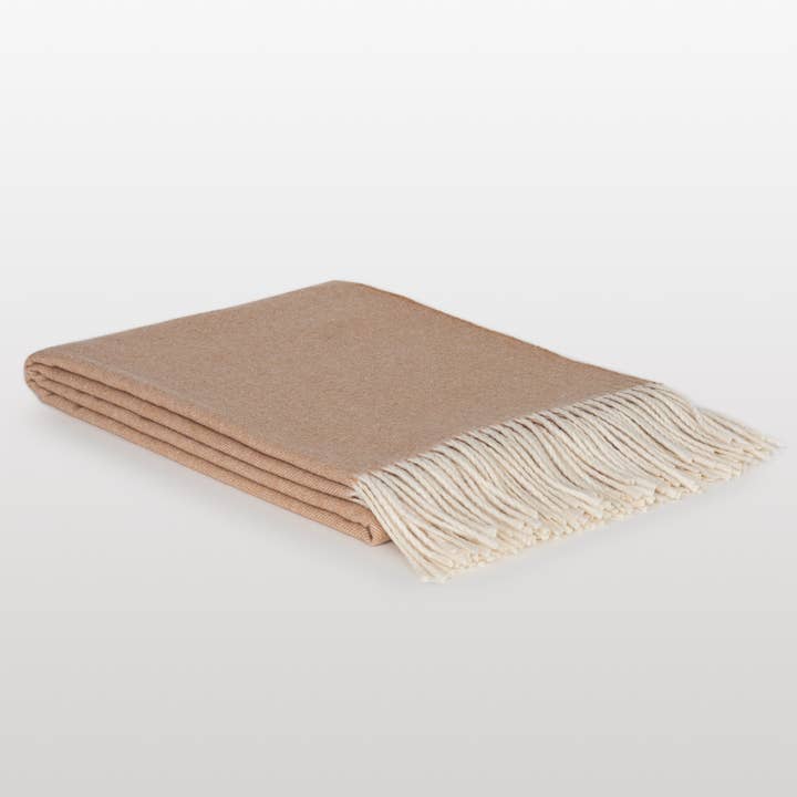 Tibet Throw | Cashmere & Merino Wool | Beige | 200 × 140 cm | Made in Ukraine