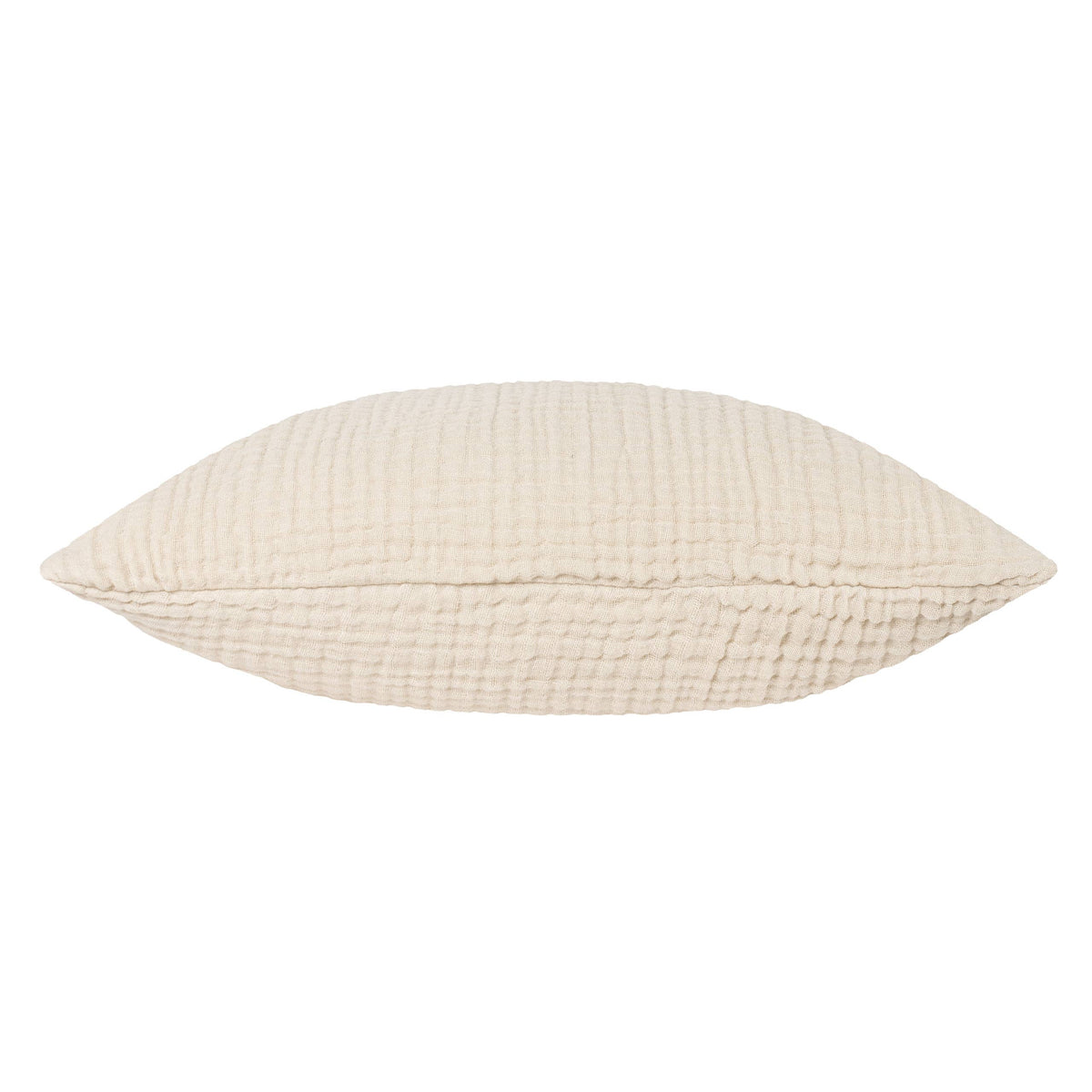 Lark pute i krepet bomullsmuslin, Natural, 45 × 45 cm