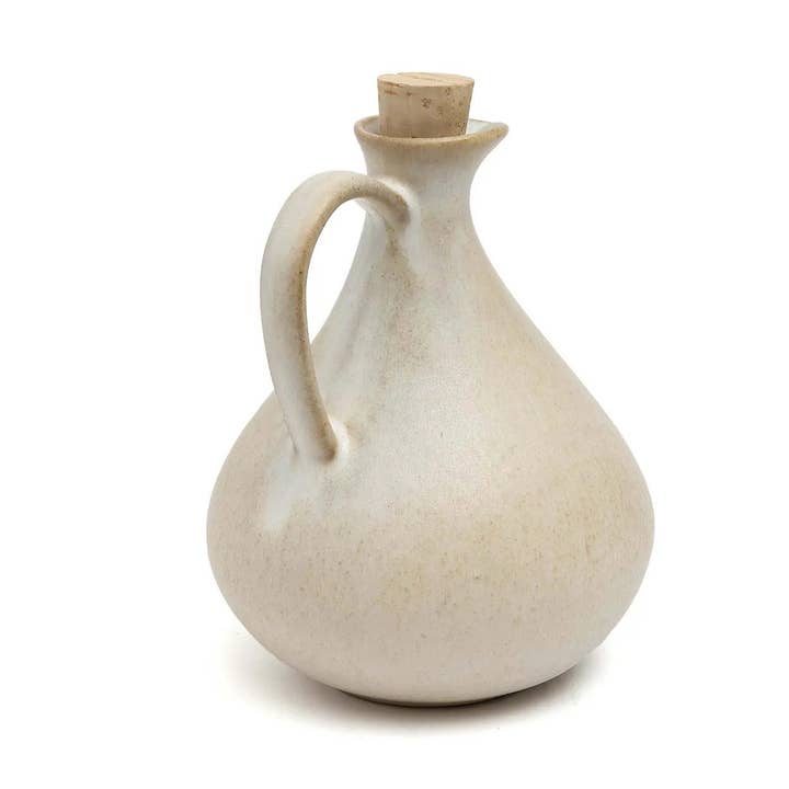 Olive Oil Bottle N°80 | White Ceramic | Handcrafted in Portugal