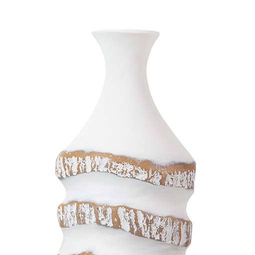 Tall Resin Floor Vase | White & Brown | 107cm
