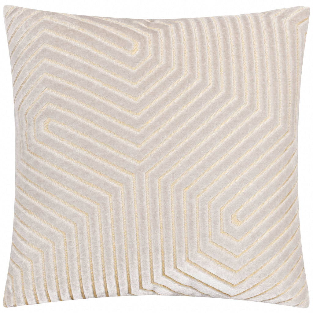 Evoke pute i preget velur med sikksakkmønster, Oyster, 45 × 45 / 55 × 55 cm