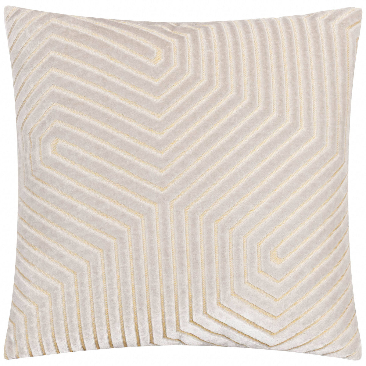 Evoke pute i preget velur med sikksakkmønster, Oyster, 45 × 45 / 55 × 55 cm