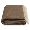 Undyed Mongolian Wool Throw Blanket Selenge, pledd i ufarget mongolsk ull, 140 × 200 cm
