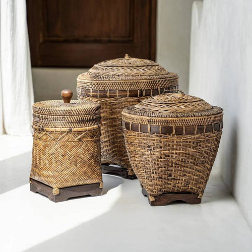 Colonial Rattan Bathroom Basket | Natural Brown