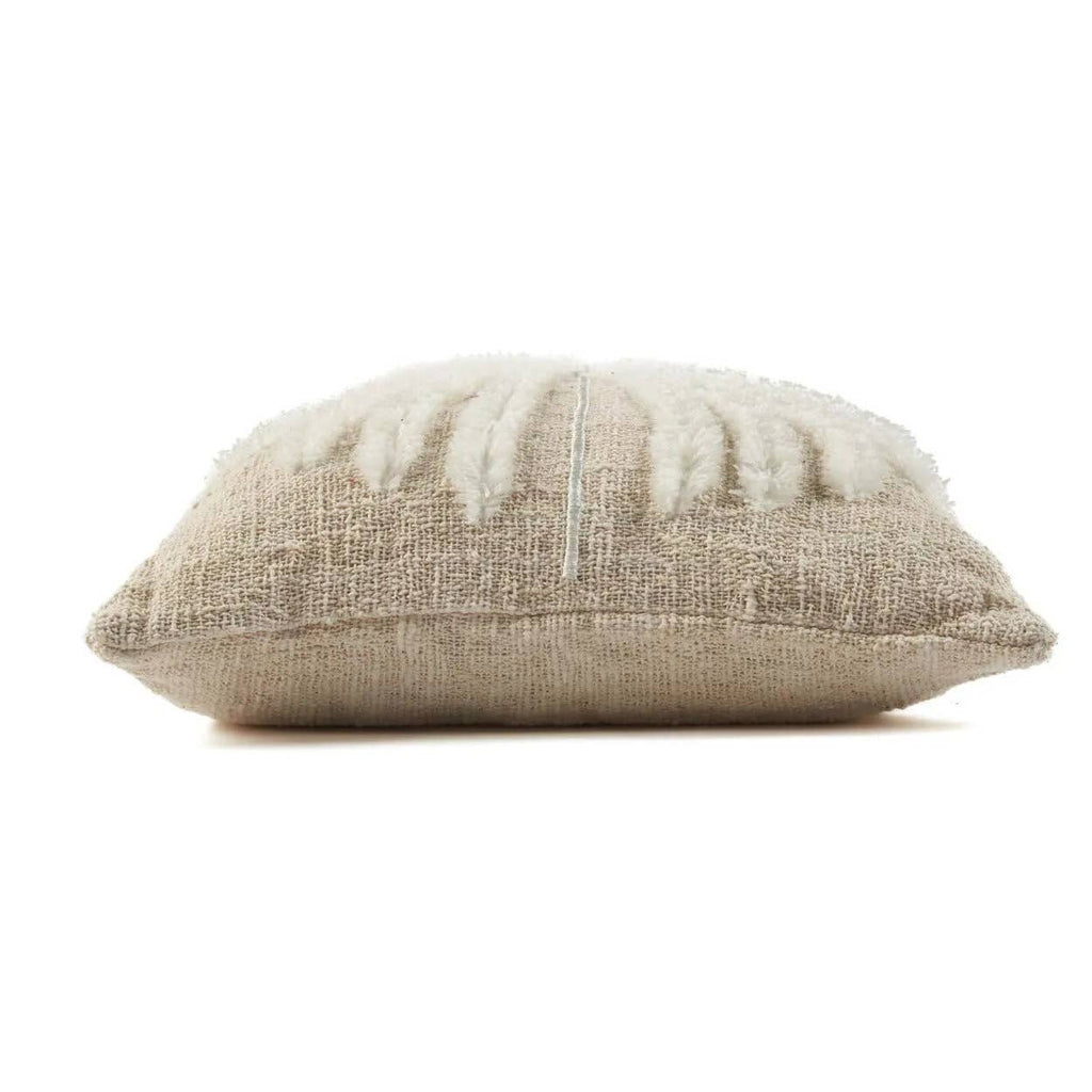 The Isla Palm putetrekk i raffia og bomull, Natural White, 50 × 50 cm