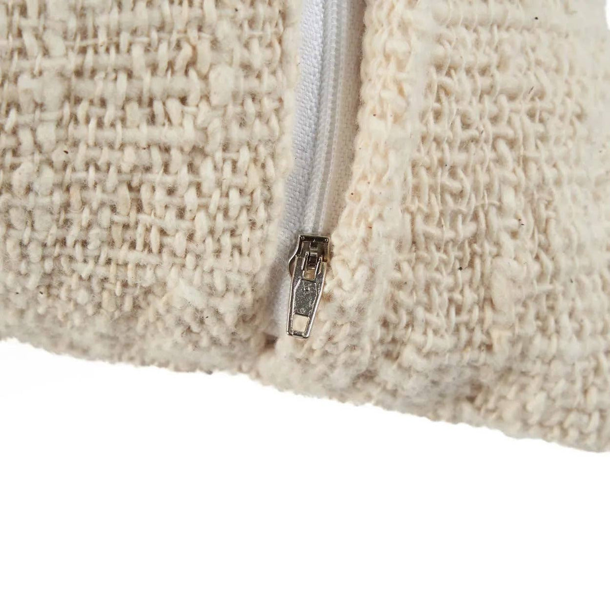 The Isla Palm putetrekk i raffia og bomull, Natural White, 50 × 50 cm