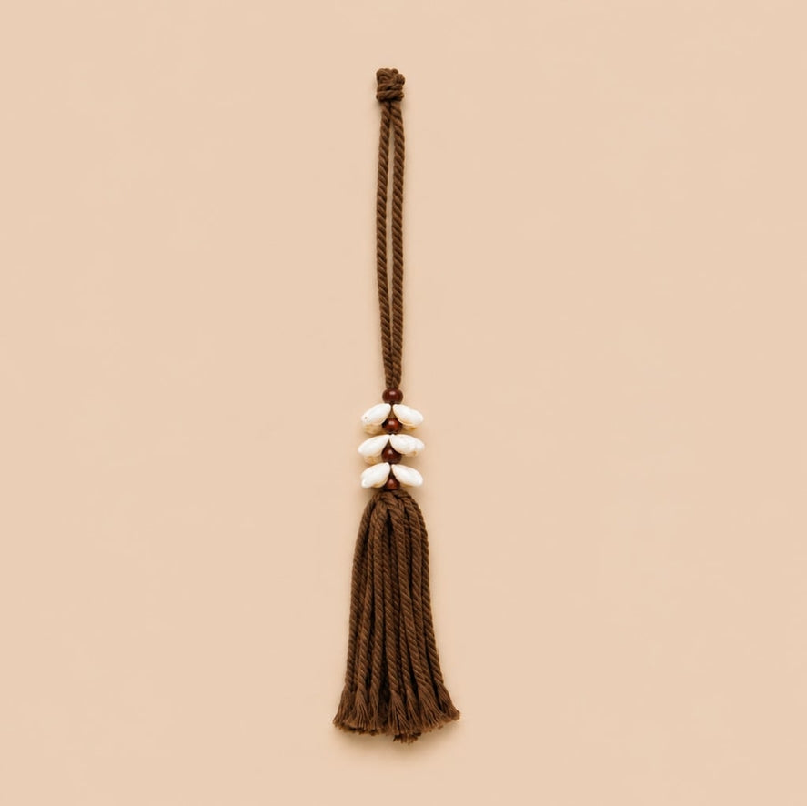Flower Hanger | Cowrie Shell & Wooden Beads | Handmade in Bali