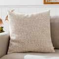Croft pute i twillvev med velurbakside, Natural, 50 × 50 cm