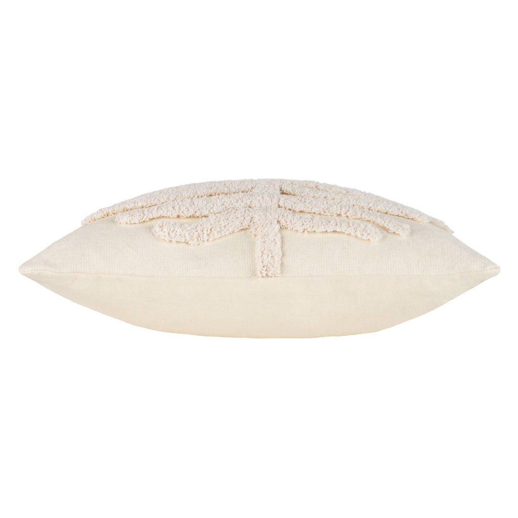 Dakota pute med tuftet bladmønster, Natural, 45 × 45 cm