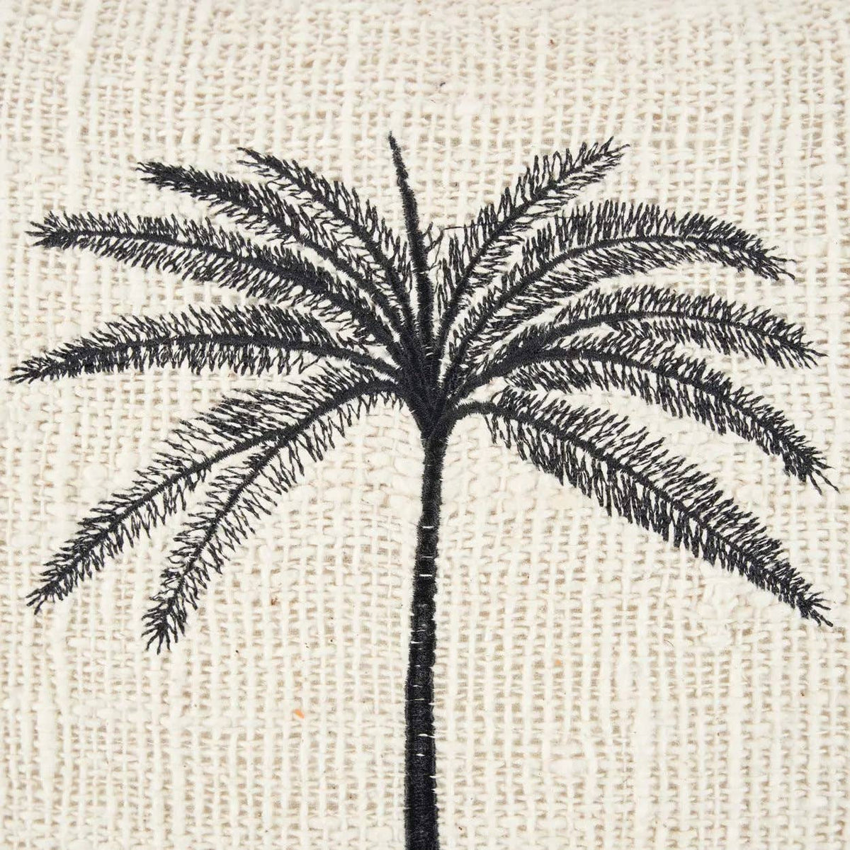 The Gili Palm putetrekk i bomull, Natural Black, 50 × 50 cm