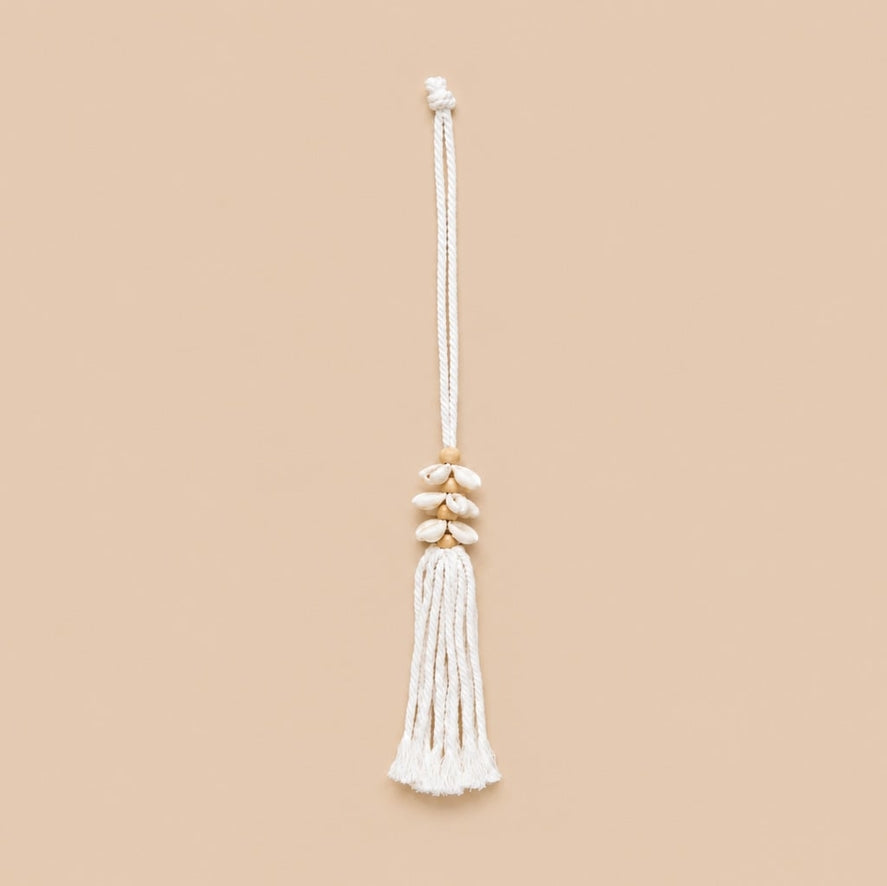 Flower Hanger | Cowrie Shell & Wooden Beads | Handmade in Bali
