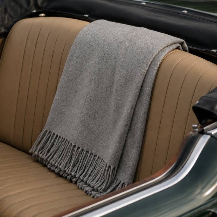 Warm Whisper Throw | 100% Pure Cashmere | Gray | 200 × 140 cm | Made in Ukraine